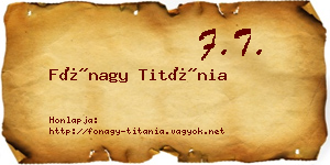 Fónagy Titánia névjegykártya